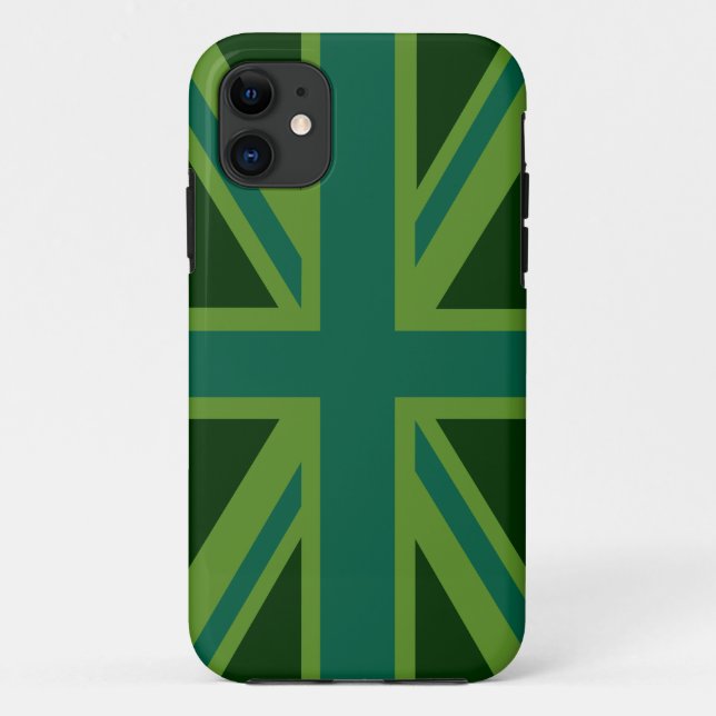 Aquamarin Green UK Union Jack Decor Case-Mate iPhone Hülle (Rückseite)