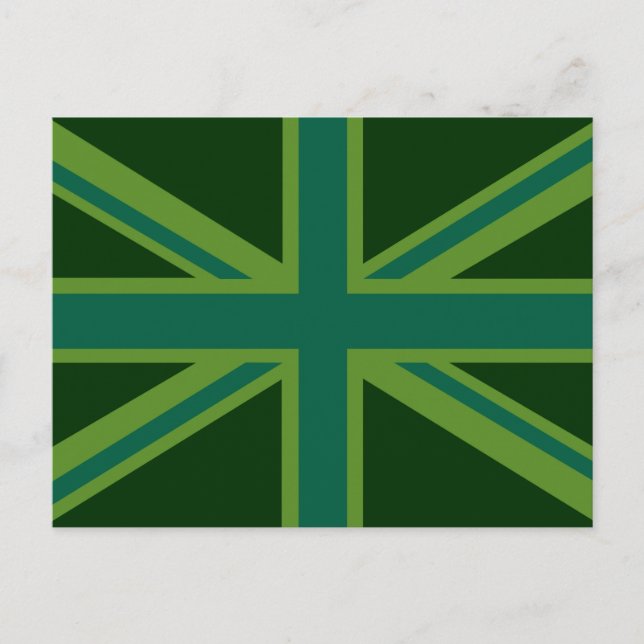 Aquamarin Green UK Union Jack Decor Postkarte (Vorderseite)