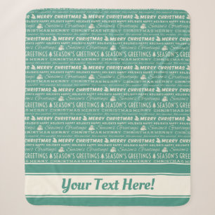 Aquamarin Green White Frohe Weihnachts Retro Typog Sherpadecke