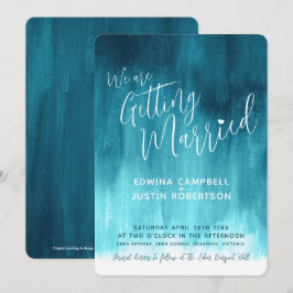 Aquamarin-grün-blaue Hochzeit Einladung