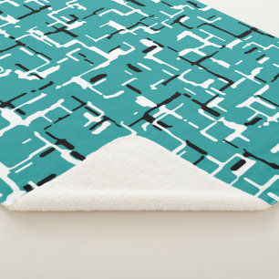 Aquamarin grün Schwarz-weiß Sherpadecke