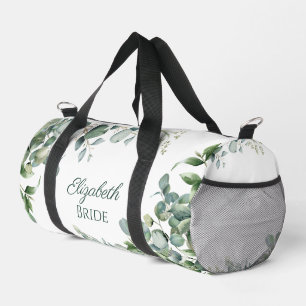 Aquamarin-grüne und weiße Eukalyptusbräute, klein Duffle Bag