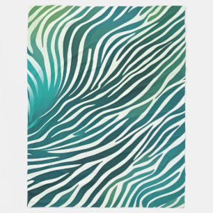 Aquamarin grüne Zebra Streifen Blankette Fleecedecke