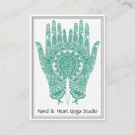 Aquamarin Henna Hands Yoga Studio Business Card Visitenkarte