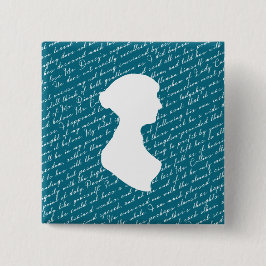 Aquamarin Jane Austen Pride Prejudice Netherfield Button