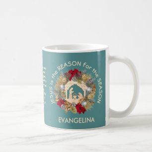 Aquamarin JESUS IST DER GRUND FÜR Weihnachten Kaffeetasse