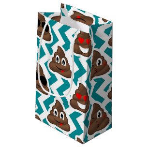 Aquamarin kacken Sie Emoji Muster Kleine Geschenktüte