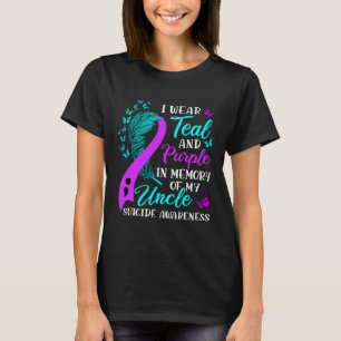 Aquamarin Lila in Erinnerung an meine Onkel Suizid T-Shirt