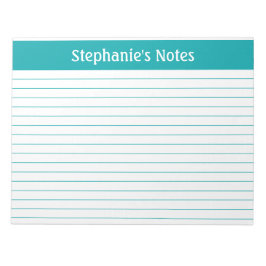 Aquamarin Lined 11 x 8,5 Landschaft Personalisiert Notizblock