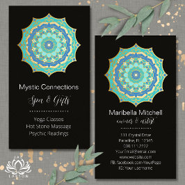 Aquamarin Mandala Energy Healer Yoga Reiki Wellnes Visitenkarte