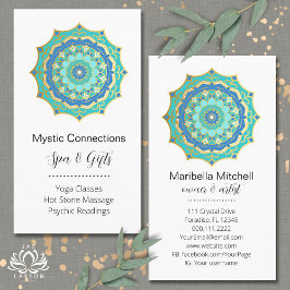Aquamarin Mandala Energy Healer Yoga Reiki Wellnes Visitenkarte