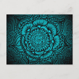 Aquamarin Mandala Postcard Postkarte