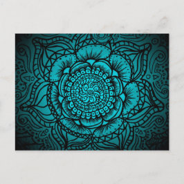 Aquamarin Mandala Postcard Postkarte