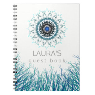 Aquamarin Mandala Yoga Meditation Damask Holistisc Notizblock