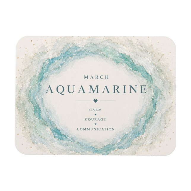 Aquamarin-März-Geburtsstein Flexi-Magnet Magnet (Horizontal)