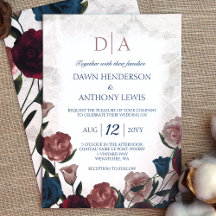 Aquamarin, Mauve Blush, Burgund Rose Garden Weddin