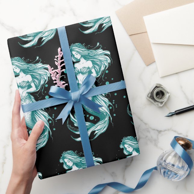 Aquamarin Mermaid Geschenkpapier (Schenken)