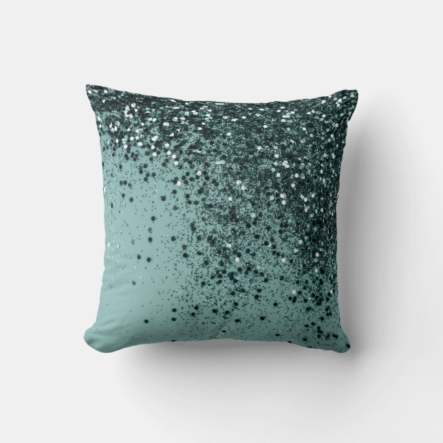 Aquamarin Mermaid Ocean Glitzer #4 (Imitats Glitze Kissen (Vorderseite)