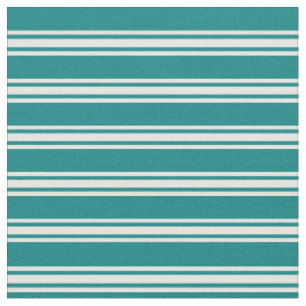 Aquamarin- & Minzcremestreifen/Linienmuster Stoff