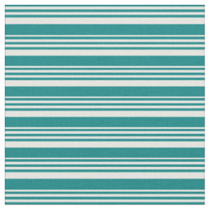 Aquamarin- & Minzcremestreifen/Linienmuster Stoff