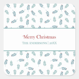 Aquamarin Mistletoe Weihnachtsgeschenke Stickers