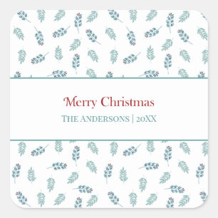 Aquamarin Mistletoe Weihnachtsgeschenke Stickers