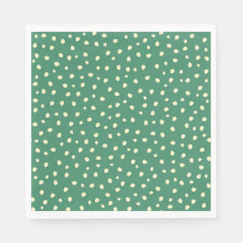 Aquamarin mit Beige Dots Paper Serviette