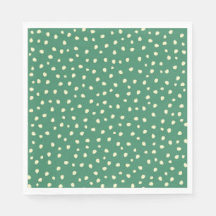Aquamarin mit Beige Dots Paper Serviette