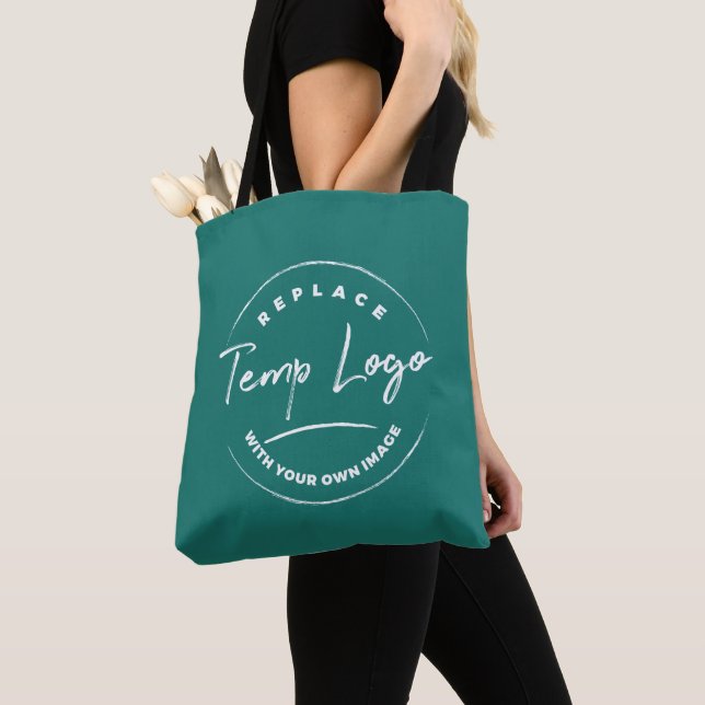 Aquamarin mit Ihrem Firmenlogo gekennzeichnet Tasche (Von Nahem)