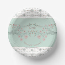 Aquamarin mit rosafarbenen rosafarbenen Blüten