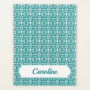 Aquamarin mit weißem Crochet Lace-Muster Planer