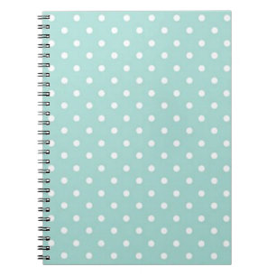 Aquamarin mit White Polka Dots Notizblock