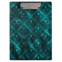 Aquamarin Ombre Glam Glitzer Damask Muster