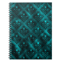 Aquamarin Ombre Glam Glitzer Damask Muster