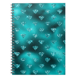 Aquamarin Ombre Glam Glitzer Diamonds Pattern Notizblock
