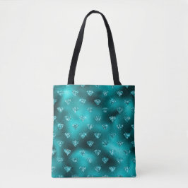 Aquamarin Ombre Glam Glitzer Diamonds Pattern Tasche