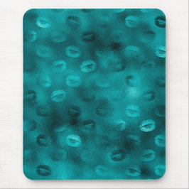 Aquamarin Ombre Glam Glitzer Lips Muster Mousepad