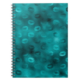 Aquamarin Ombre Glam Glitzer Lips Muster Notizblock