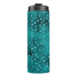 Aquamarin Ombre Glam Glitzer Polka Dots Muster Thermosbecher