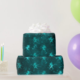 Aquamarin Ombre Glam Glitzer Unicorns Muster Geschenkpapier