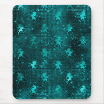 Aquamarin Ombre Glam Glitzer Unicorns Muster