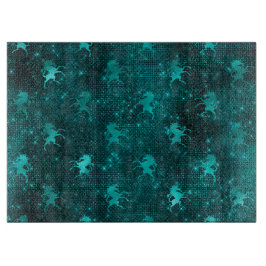 Aquamarin Ombre Glam Glitzer Unicorns Muster Schneidebrett