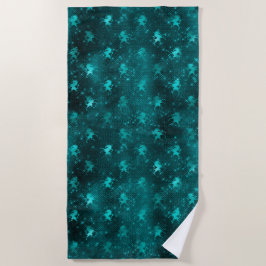Aquamarin Ombre Glam Glitzer Unicorns Muster Strandtuch