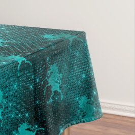 Aquamarin Ombre Glam Glitzer Unicorns Muster Tischdecke