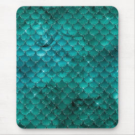 Aquamarin Ombre Glam Mermaid Scales Muster Mousepad