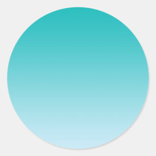 Aquamarin Ombre Runder Aufkleber