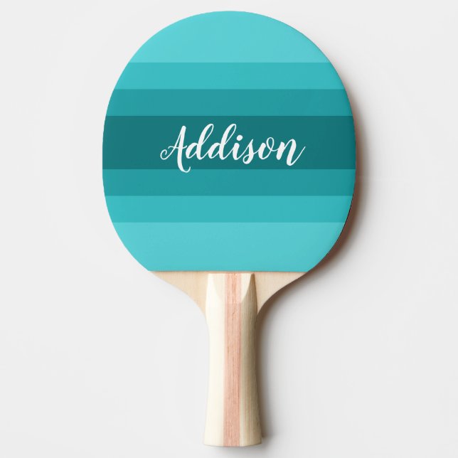 Aquamarin Ombre Stiped Custom Tischtennis Schläger (Vorderseite)