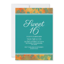 Aquamarin Orange Floral Sweet 16 Girls