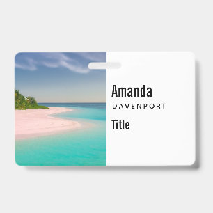 Aquamarin Ozean Tropische Strand Szene Ausweis