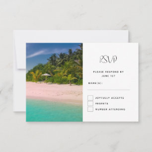 Aquamarin Ozean Tropische Strand Szene Foto RSVP Karte